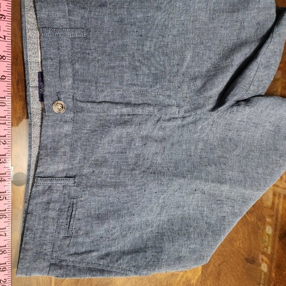 Johnnie O Shorts Mens 38 Blue Linen Cotton Blend Chino Golf Lightweight Gorpcore - Picture 6 of 11